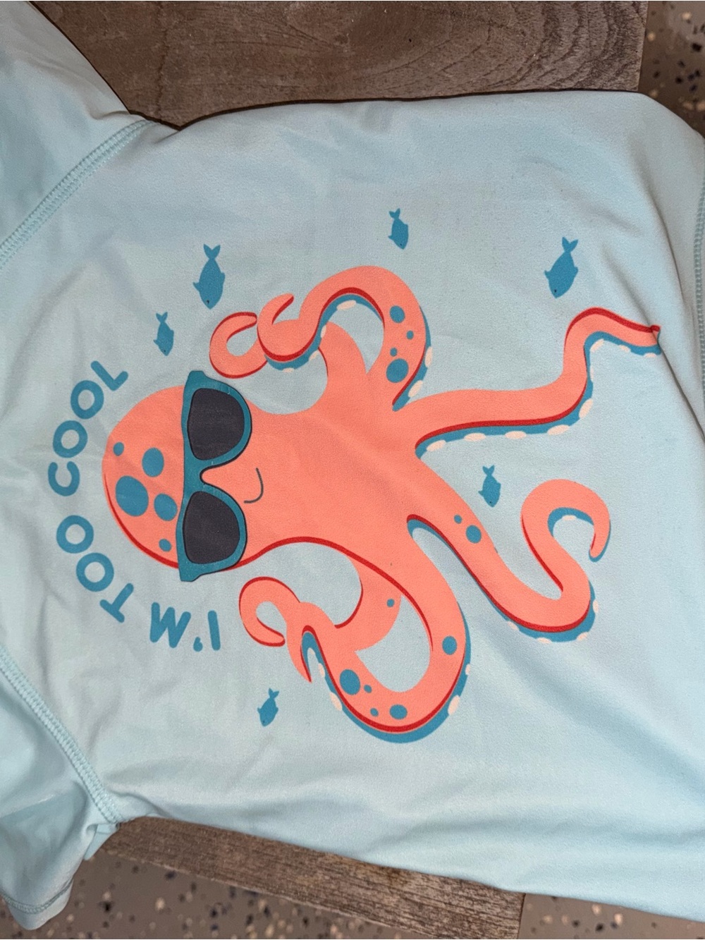 Banana Boat Light Blue Rashguard with Coral Octopus Print